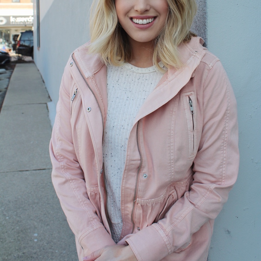 LOFT Pink denim jacket